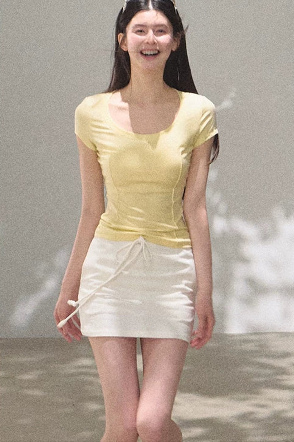 Lyocell V-Neck Short Sleeve Top