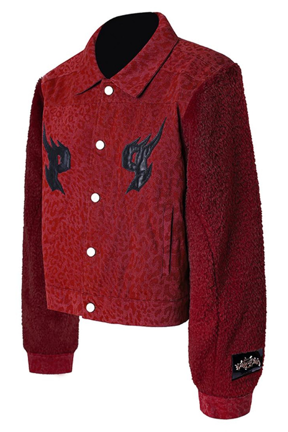 Leopard Print Fur Sleeve Jacket
