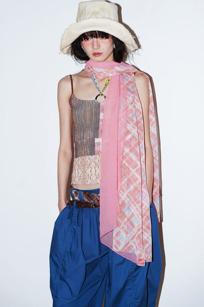 Retro Print Halter Camisole Top