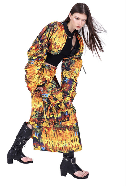 Y2K Silhouette Sleeve Short Jacket
