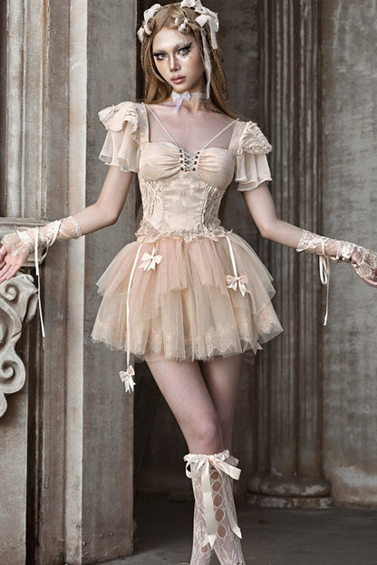 Lace Fishbone Top and Trailing Skirt Set-Up