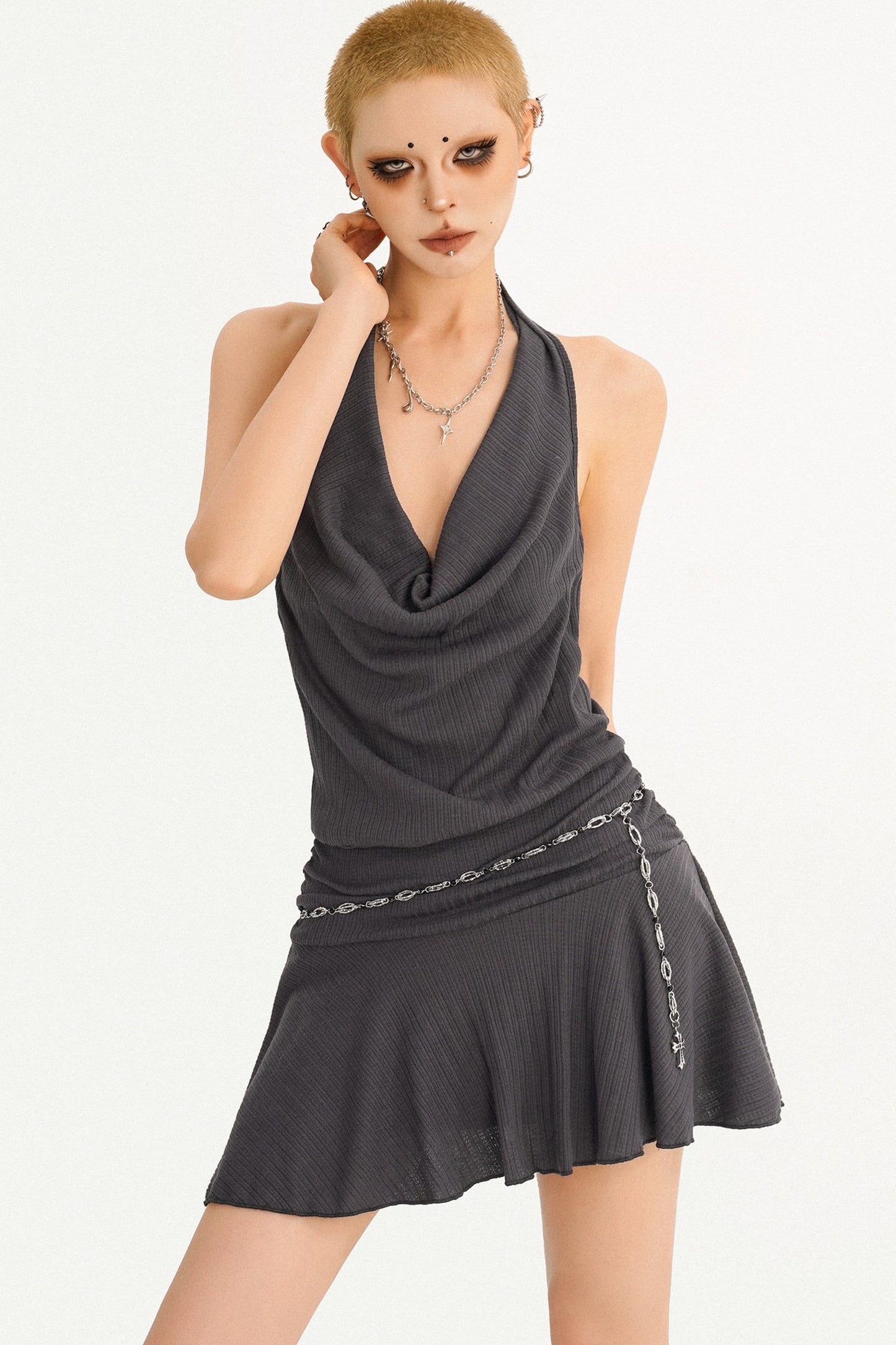 Hepburn Halter Swing Dress