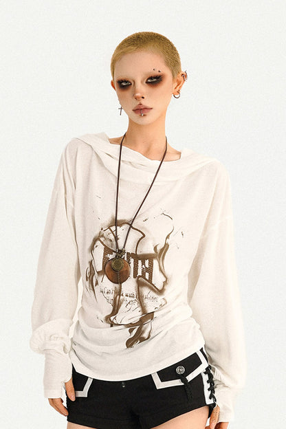 Wasteland Style Hooded Long Sleeve T-Shirt