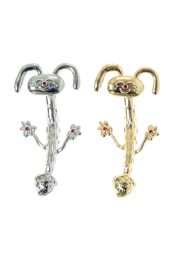 Gold Silver Strawberry Rabbit Earrings