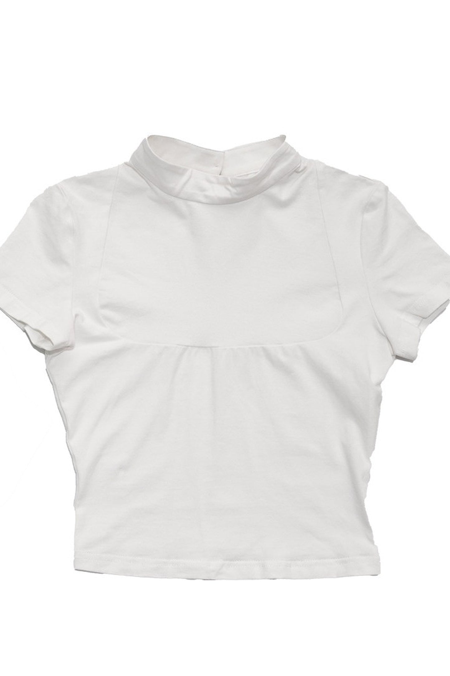 T-shirt bianca e nera a inserti con piuma e croce