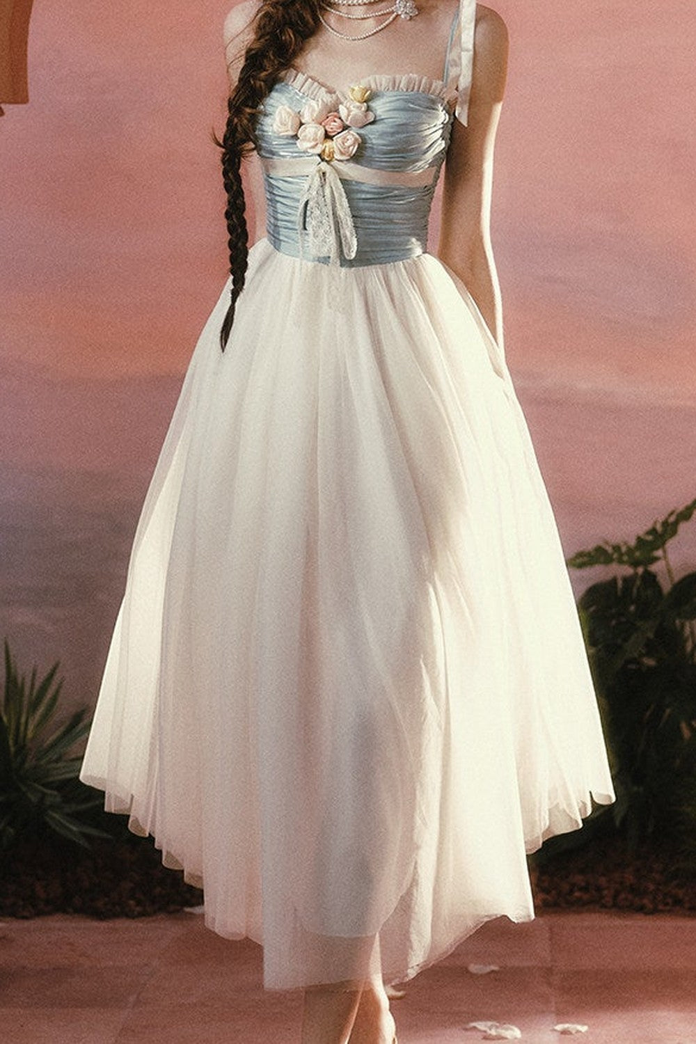 Sunset Bouquet French Mesh Dress