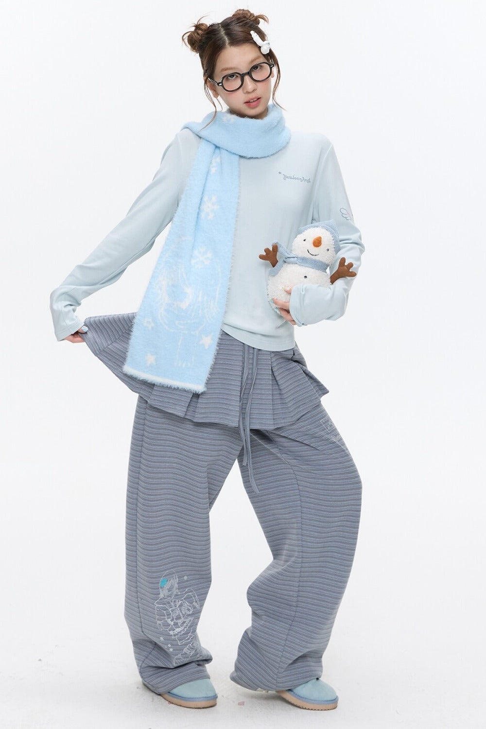 Octopus Grass Half-Turtleneck Top