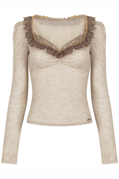 Retro Lace Collar Top