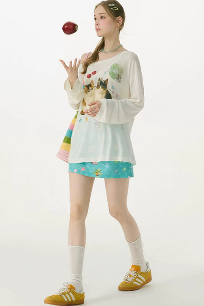 Cat Island Heart Cut-Out Blouse