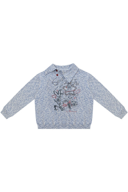 Slant Neck Jacquard Sweater