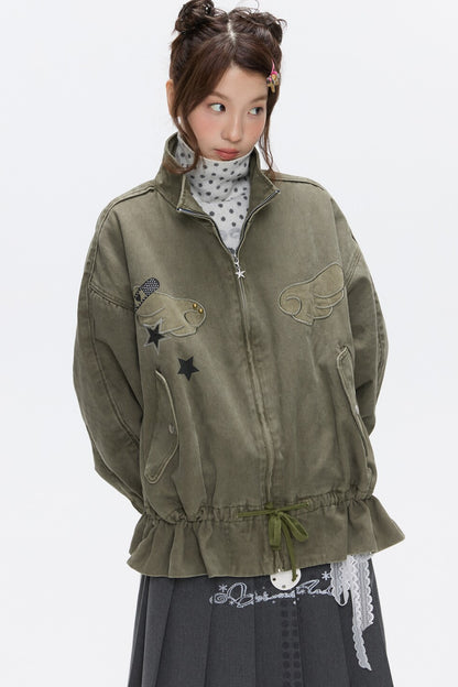Beaded Quilted Green Jacket