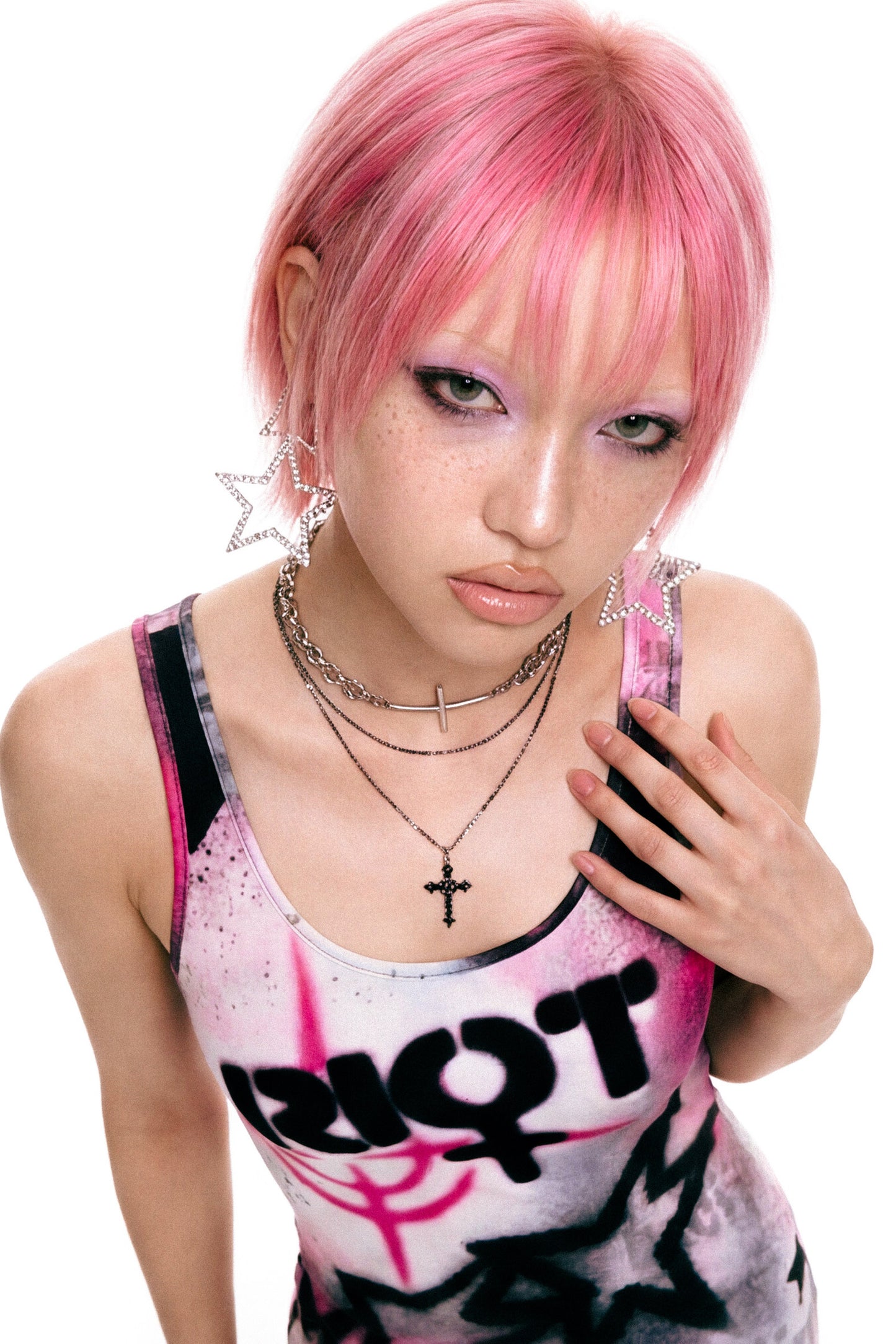 Punk Graffiti Slim-Fit Dress