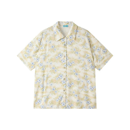 Hawaiian Contrast Print Blouse