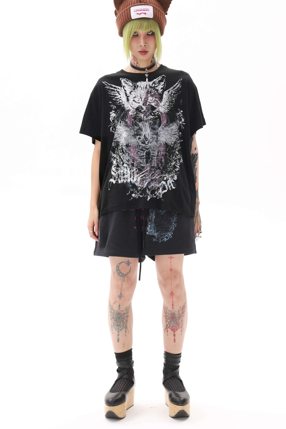 Angel Kitten Vintage Print Short Sleeve T-Shirt