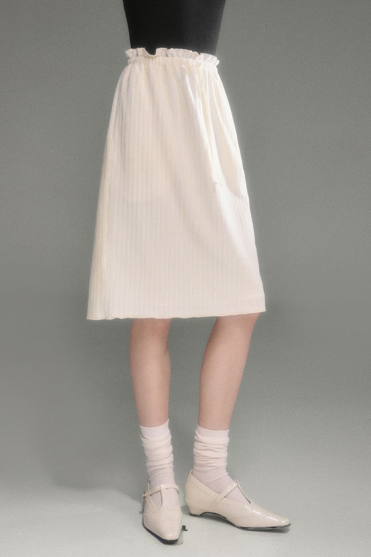 Moonlight Waterfall Long-Sleeve Ribbon Top and Skirt Set-Up