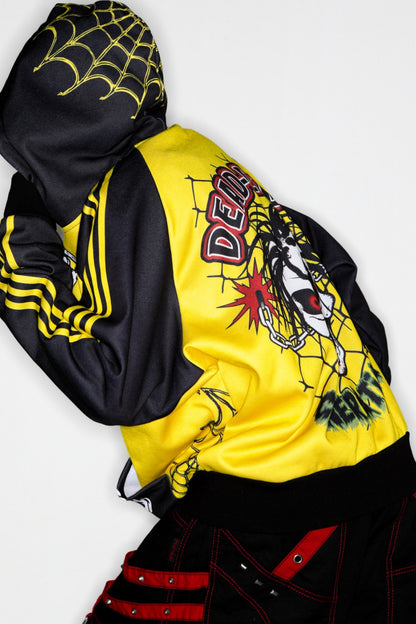 Skeleton Ribcage Hooded Zipper Jacket