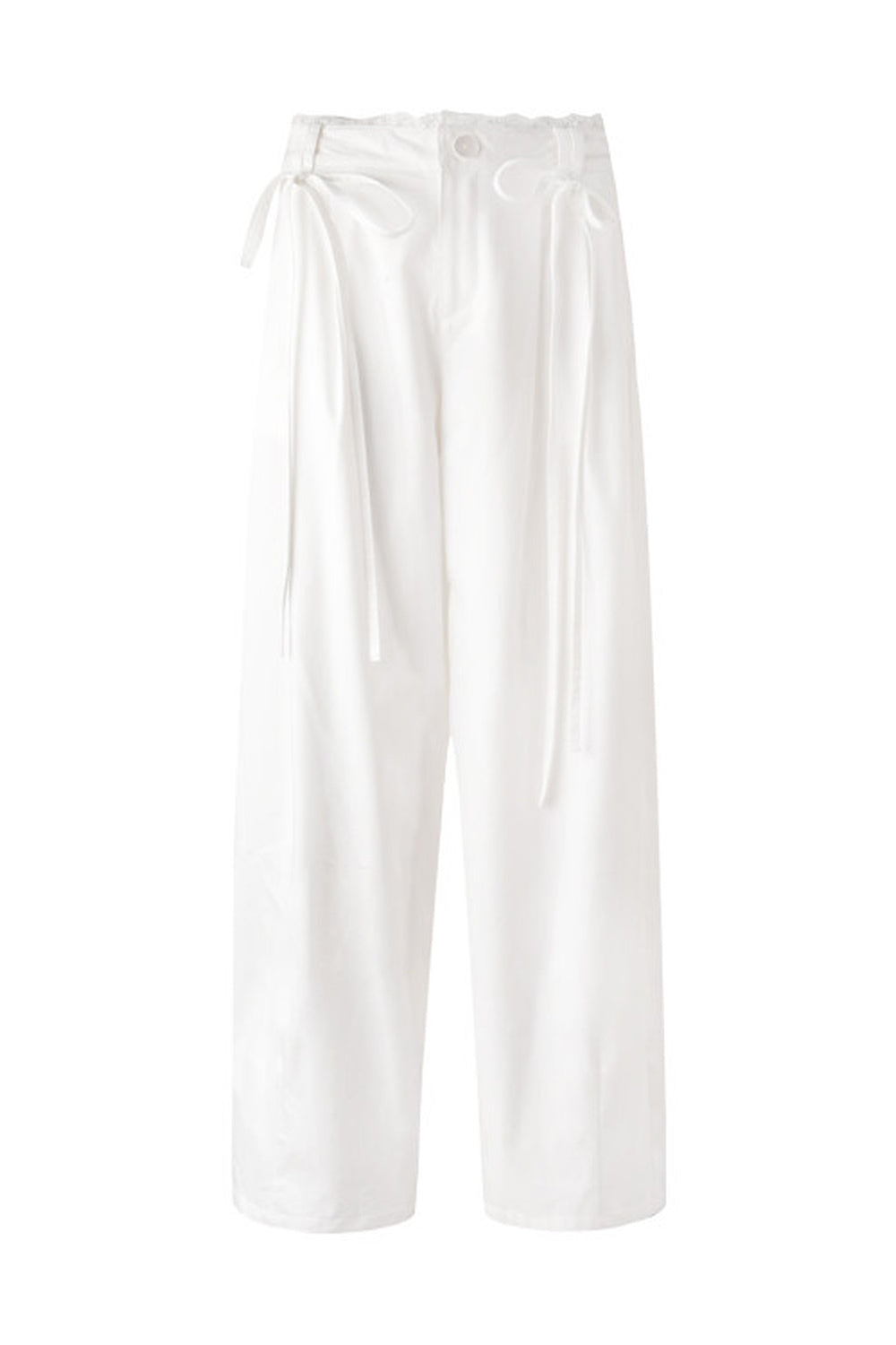 Lace Trim Pima Cotton Wide Leg Pants