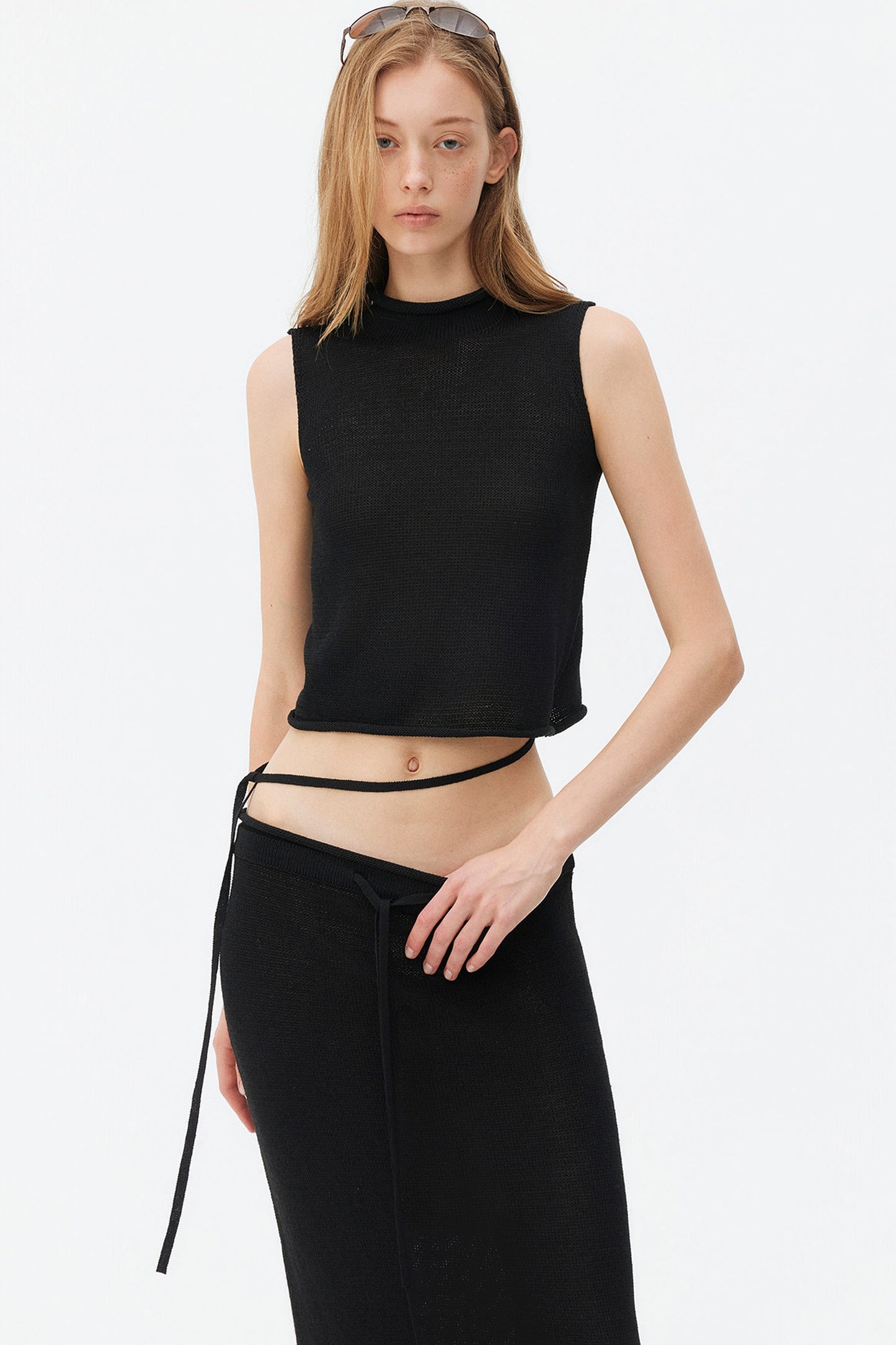 Wool Linen Knit Tank and Skirt Set-Up