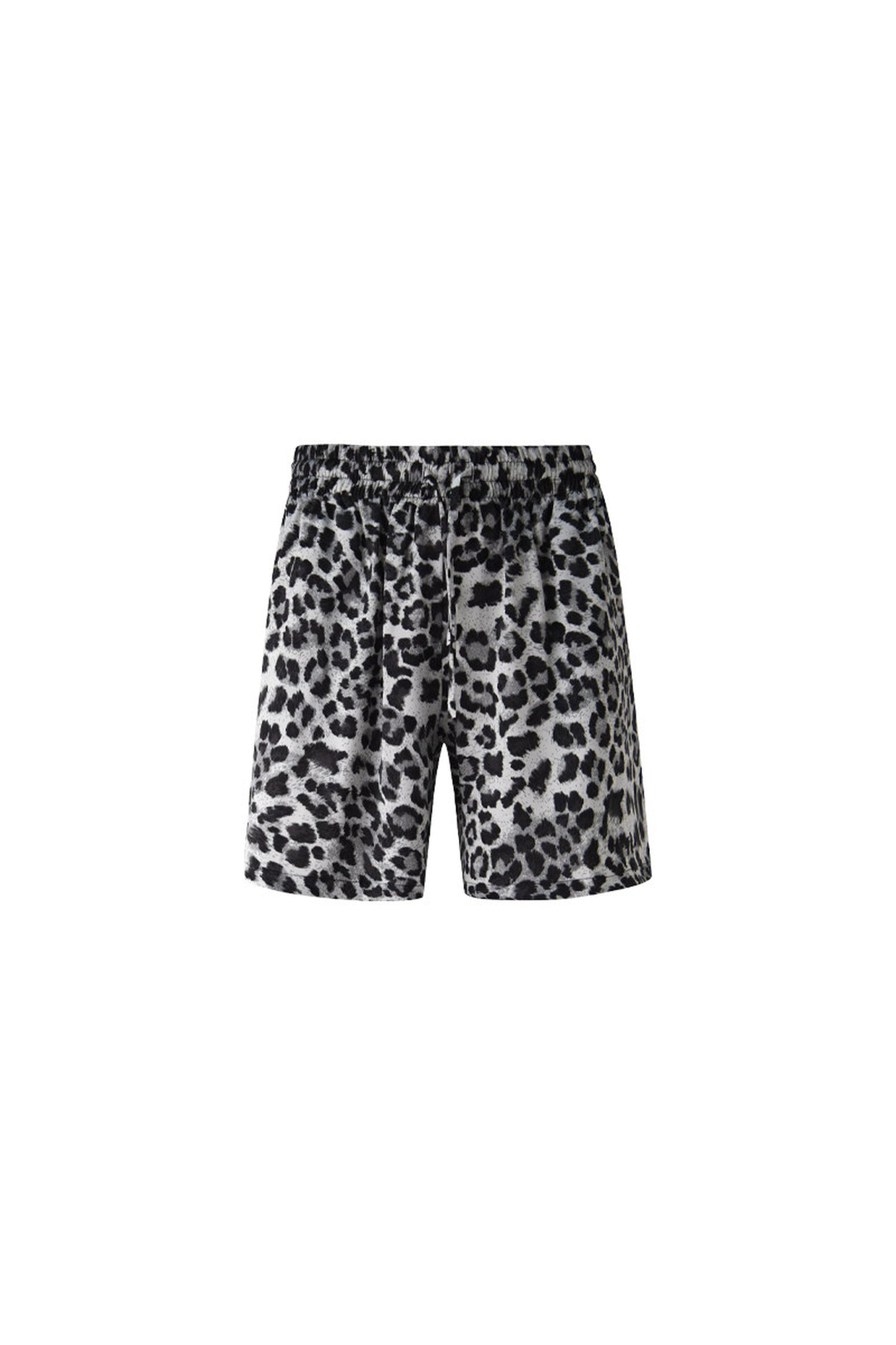 Snow Leopard Satin Wide-Leg Shorts