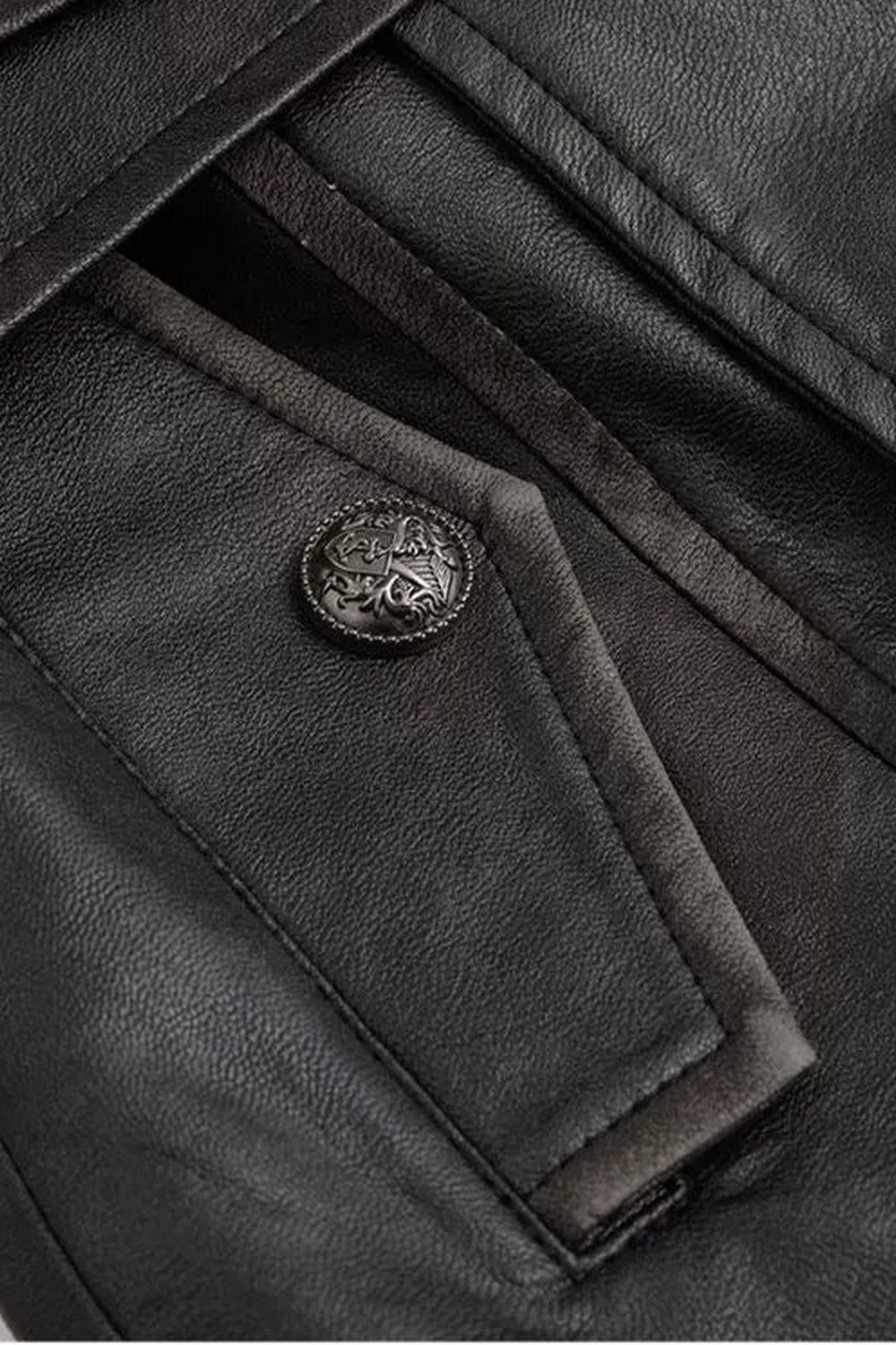 Detachable Cape Leather Jacket