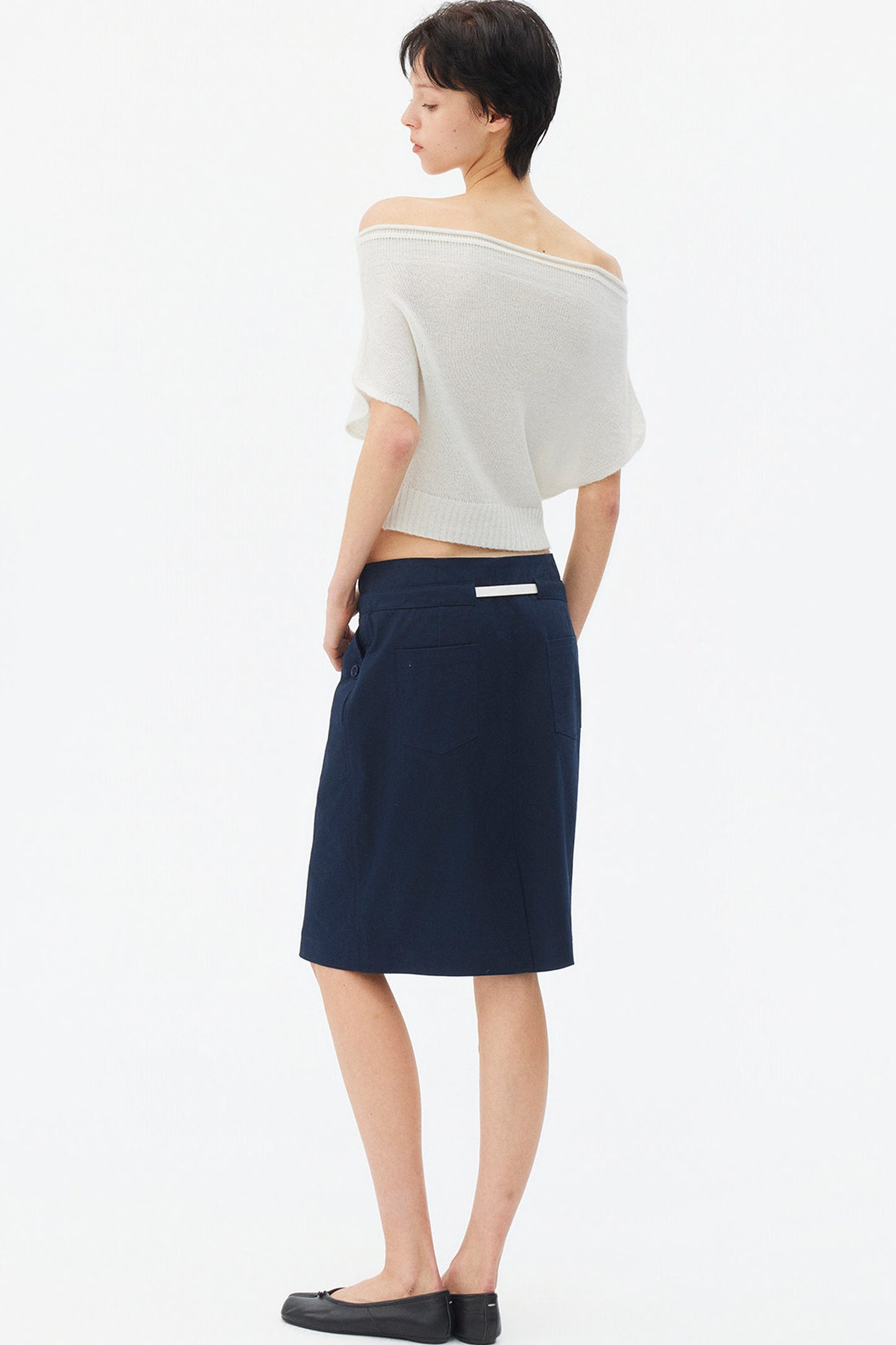 Wool Mohair Off-Shoulder Top