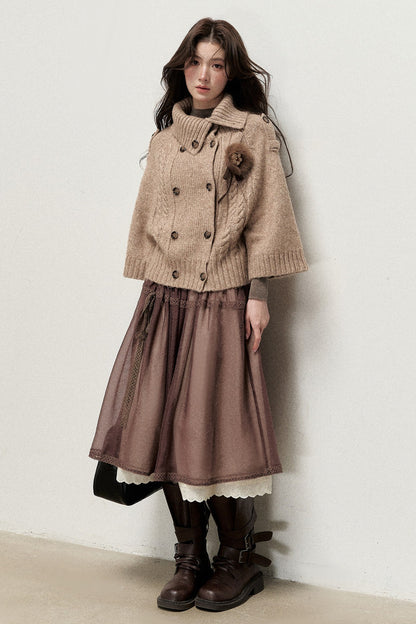 Ballet Brown Gauze Long Skirt