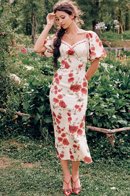 French Pastoral Floral Base Layer Top and Dress Set-Up
