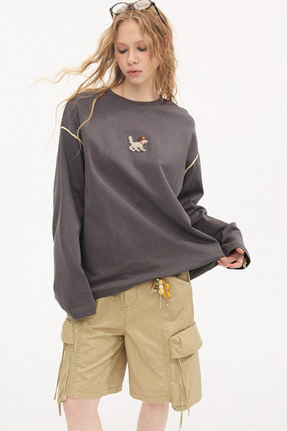Cartoon Puppy Embroidery T-Shirt
