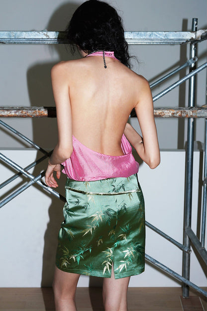 Bamboo Leaf Jacquard Skirt