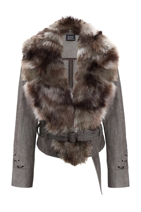 Detachable Fur Collar Jacket