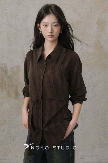 Layered-Look Blouse and Skirt Set-Up