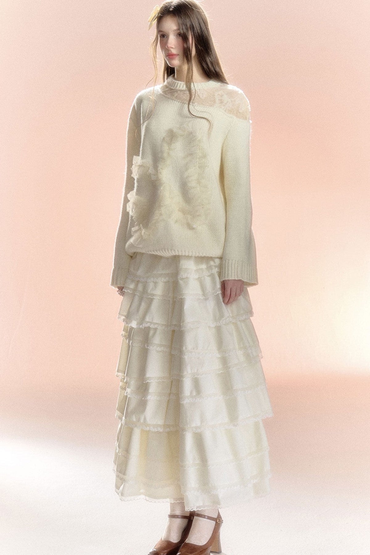 Multi-Layered Asymmetrical Lace Princess Skirt