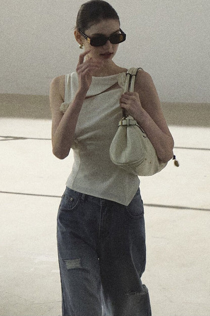 One-Shoulder Lyocell Wool Camisole