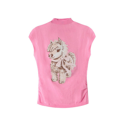 Bow-Tie Jacquard Cotton T-Shirt Set-Up