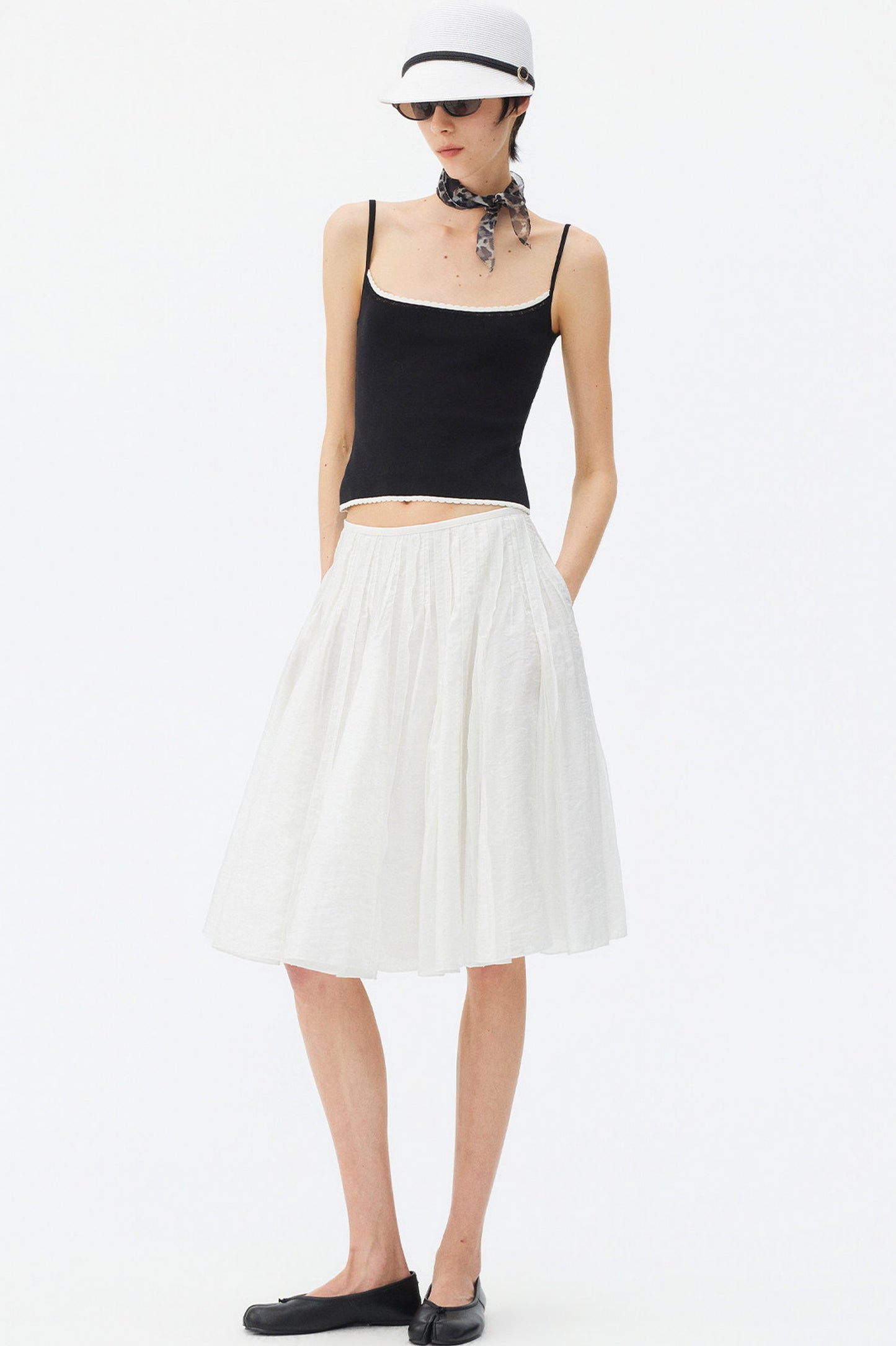 Color-Block Lace Knit Camisole