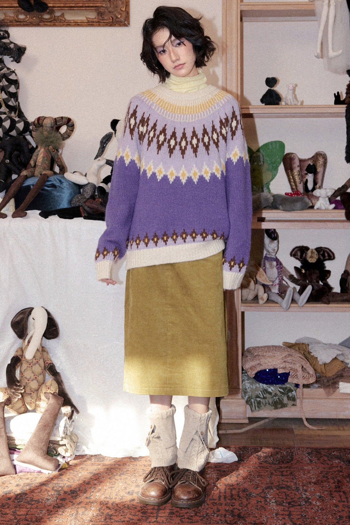Coarse Knit Fair Isle Sweater