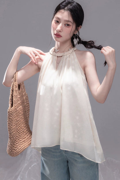 Champagne Apricot Chiffon Blouse