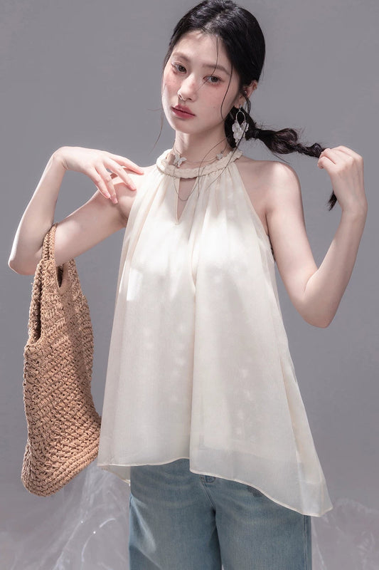 Champagne Apricot Chiffon Blouse