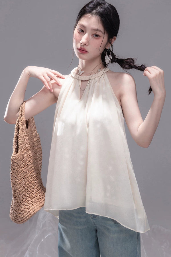 Champagne Apricot Chiffon Blouse