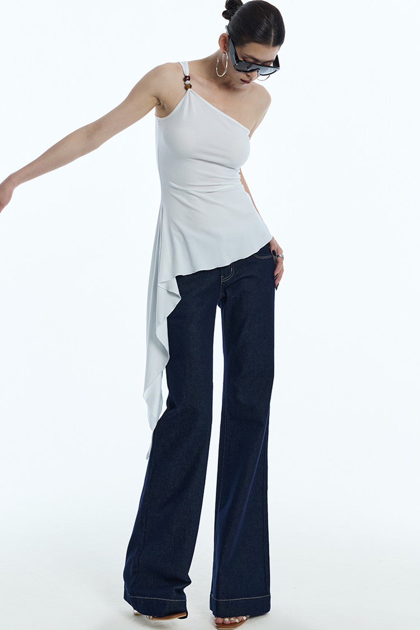 One-Shoulder Ruffled Camisole Top