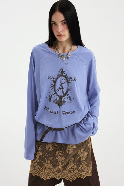 Retro Magic Mirror Patch Embroidery Tee