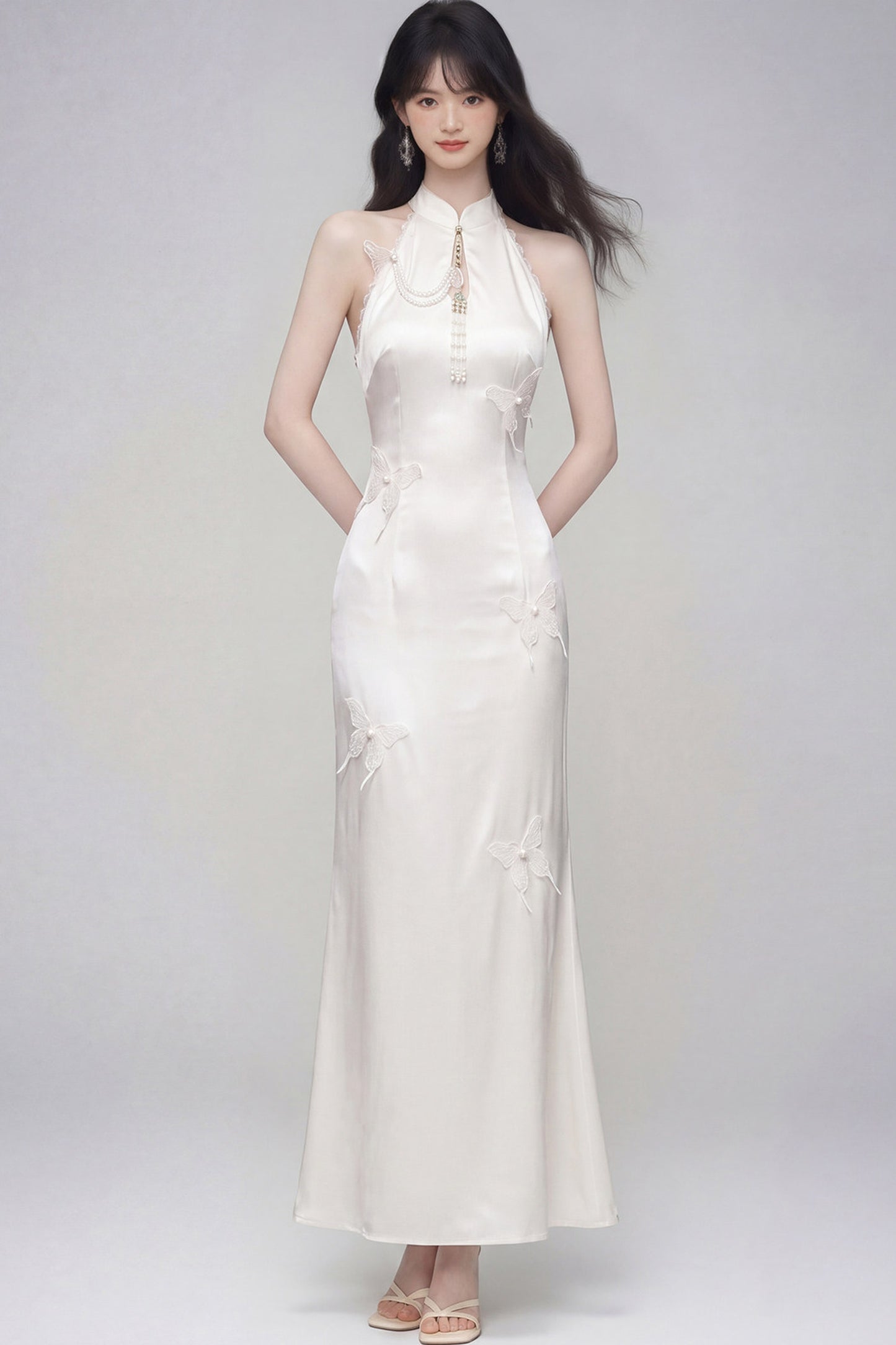 Butterfly Embroidered Cheongsam Dress