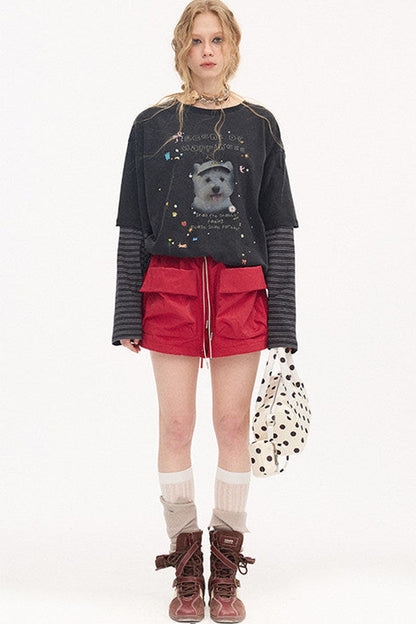 Cuffed Cargo Pants Shorts