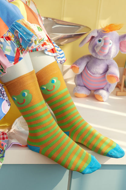 Ensemble de chaussettes mi-mollet à rayures colorées avec ours