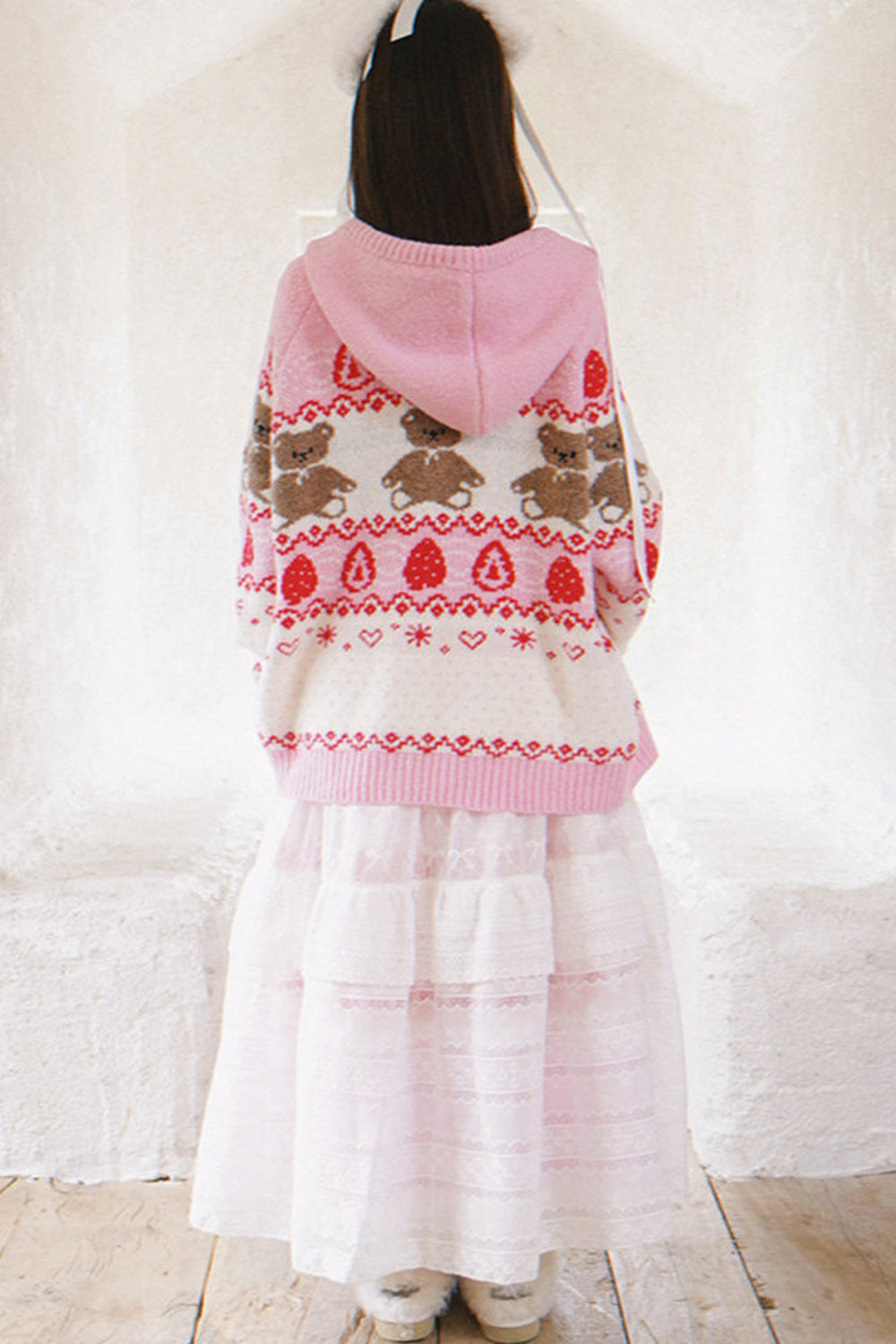 Strawberry Bear Fair Isle Cardigan