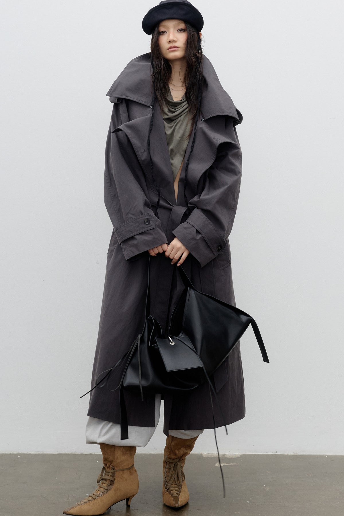 Double-Layer Long Silhouette Trench Coat
