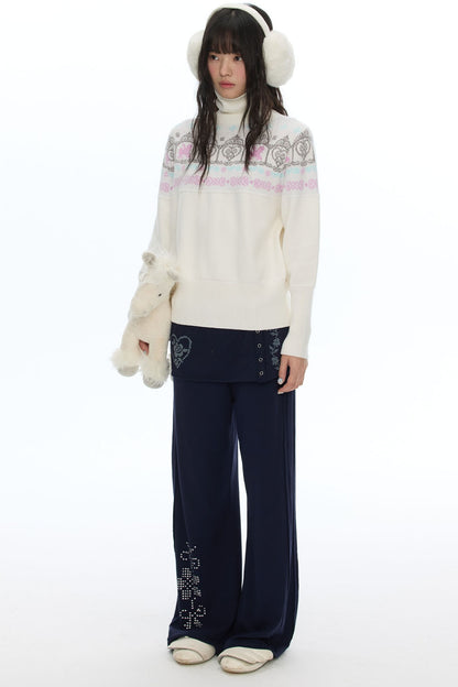 Batwing Sleeve Fair Isle Sweater