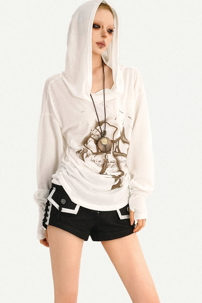 Wasteland Style Hooded Long Sleeve T-Shirt
