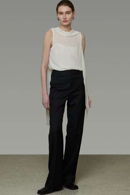 French Ribbon Sleeveless Top