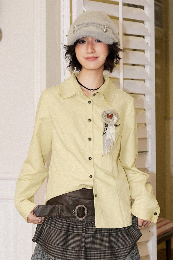 Short Lyocell Blend Fitted Shirt